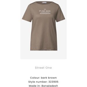 Street One "The Pure Rise" Bark Brown Graphic Tee